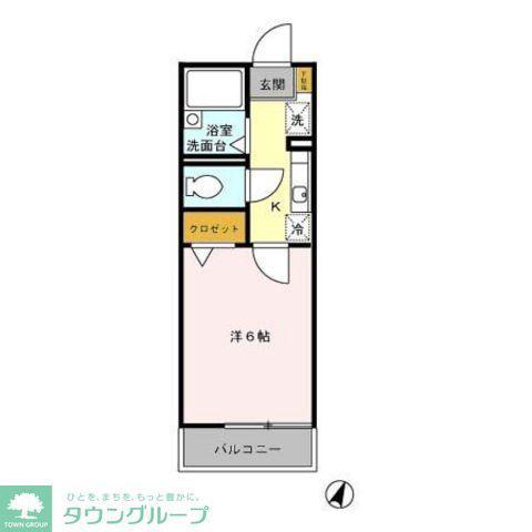 小田急江ノ島線 六会日大前駅 徒歩9分 2階建 築24年(1K/1階)の間取り写真