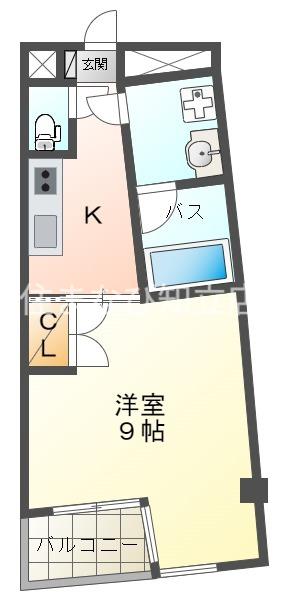カーサヨサミ(1K/4階)の間取り写真