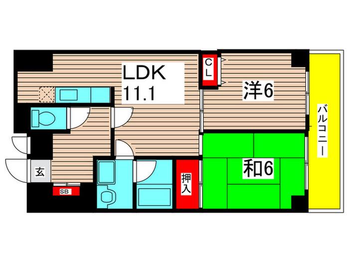 ルファール(2LDK/3階)の間取り写真
