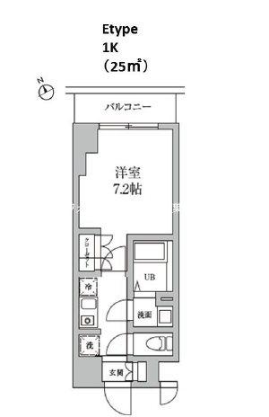 レジディア日本橋馬喰町II(1K/14階)の間取り写真