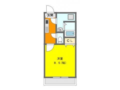 エピセア(1K/3階)の間取り写真