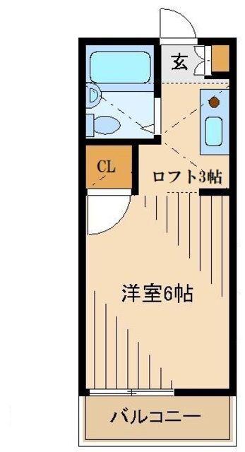 メグハイム(1K/1階)の間取り写真
