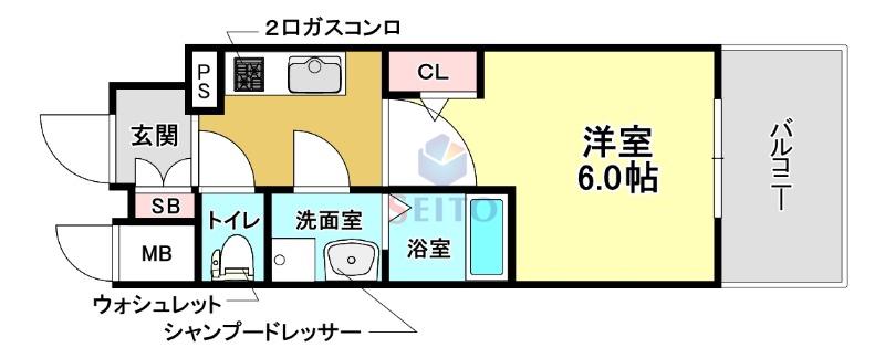 CREST TAPP 庄内(1K/9階)の間取り写真