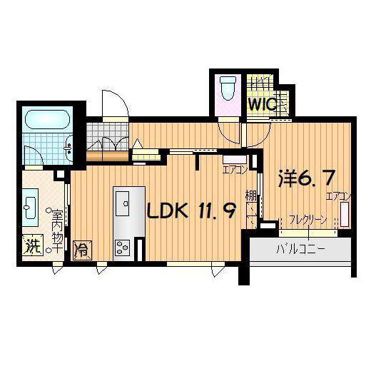 MARUS(1LDK/1階)の間取り写真
