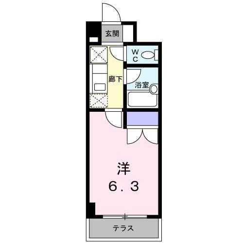 サンブライトいずみ(1K/1階)の間取り写真