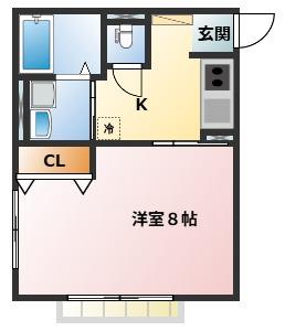 メゾン ソレイユ(1K/1階)の間取り写真