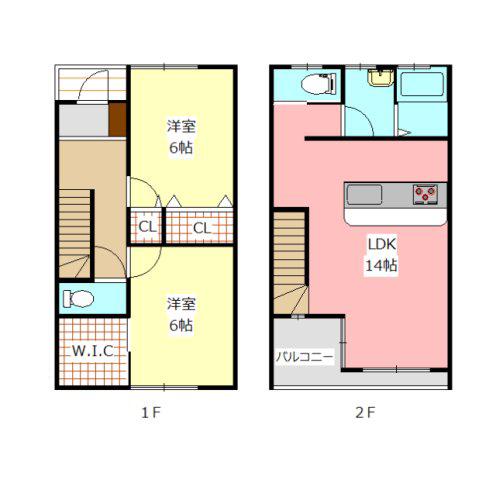 メゾンベールII(2LDK/1階)の間取り写真