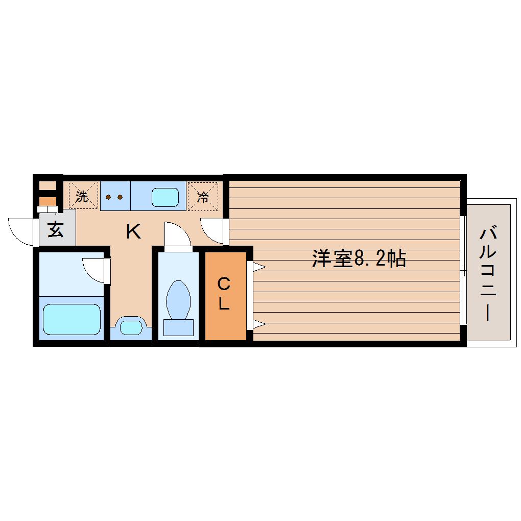 アスコット堤町(1K/1階)の間取り写真