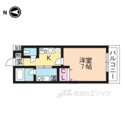 サクシード上鳥羽(1K/5階)の間取り写真