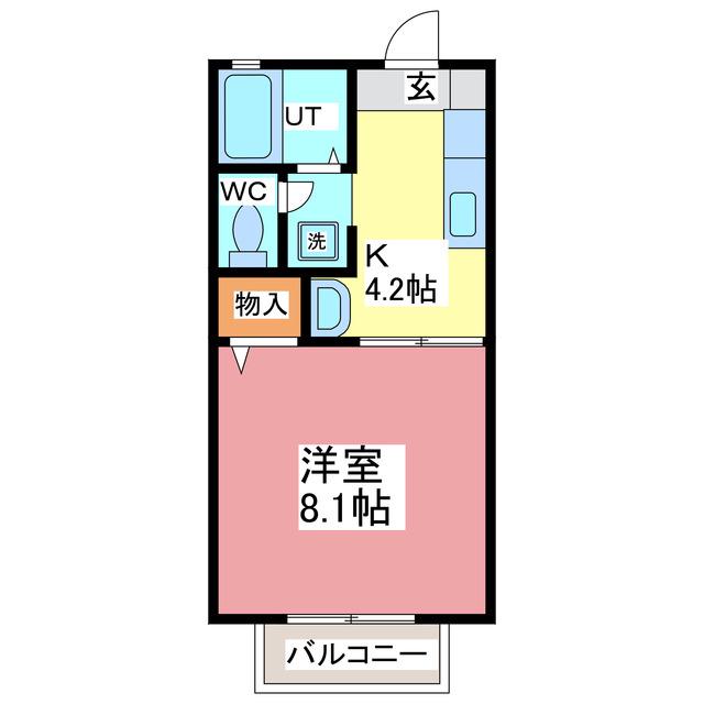 コーポ碧空II(1K/2階)の間取り写真