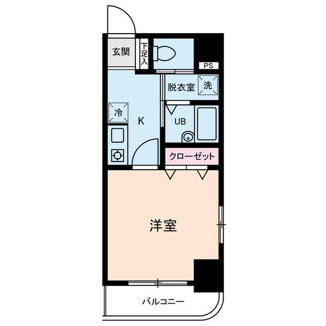 ハーモニーハイツ(1K/2階)の間取り写真