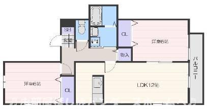 カーサエスペランサ(2LDK/2階)の間取り写真