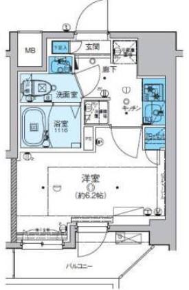リヴシティ横濱新川町弐番館(1K/10階)の間取り写真