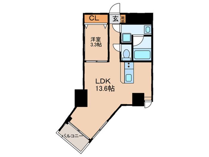 ラウレア(1LDK/3階)の間取り写真