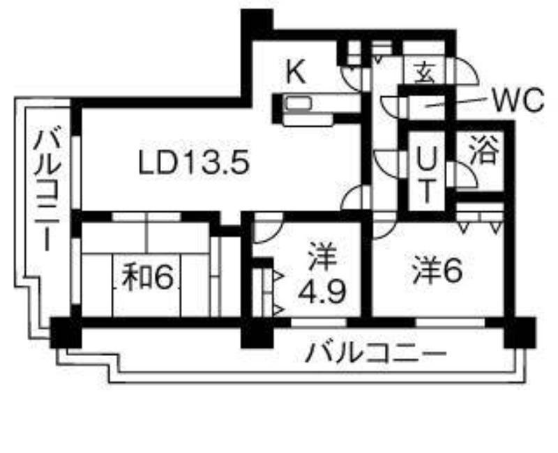 琴似パークマンション(3LDK/7階)の間取り写真