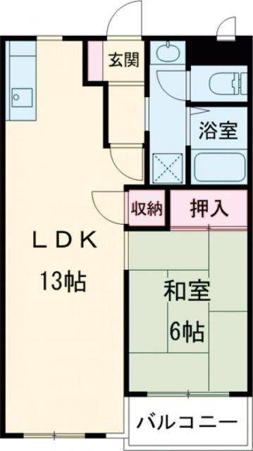 ジューンパレス(1LDK/3階)の間取り写真