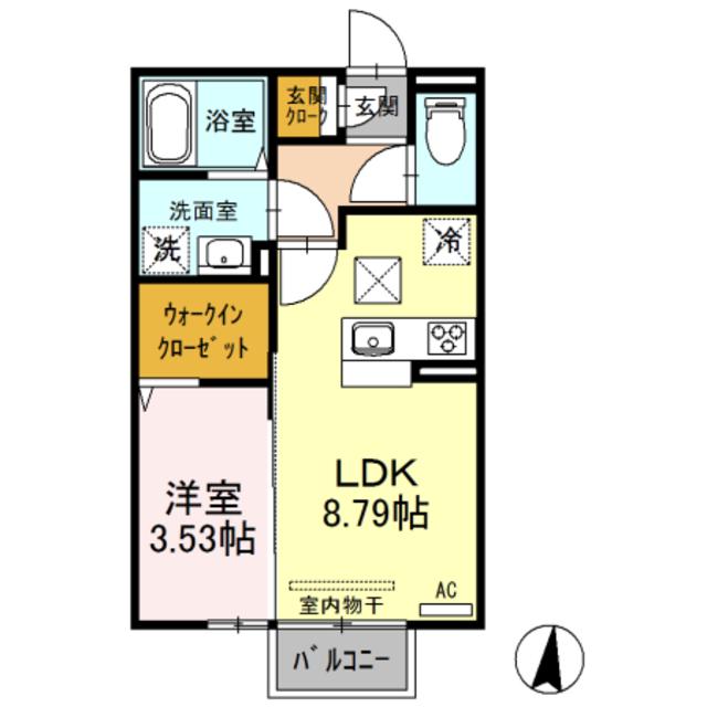 クローバー(1LDK/1階)の間取り写真
