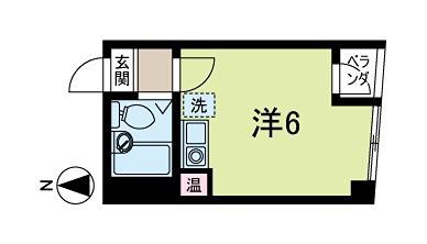 グレースコート泰岳(ワンルーム/1階)の間取り写真