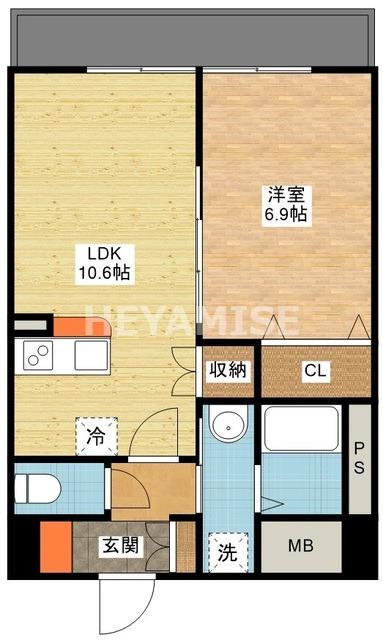 フォルトゥーナ美坂(1LDK/4階)の間取り写真