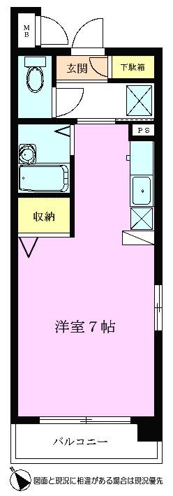 インフィニティ・TCMY(ワンルーム/4階)の間取り写真