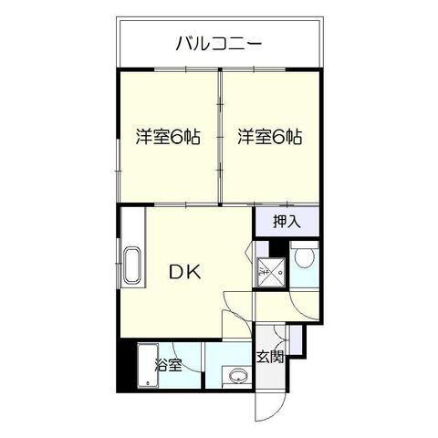 日宝エミール上之園(2DK/3階)の間取り写真