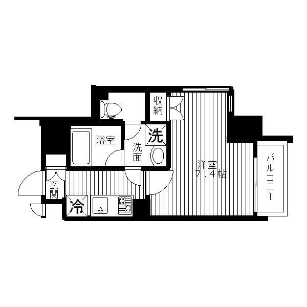 セリーズ門前仲町(1K/8階)の間取り写真