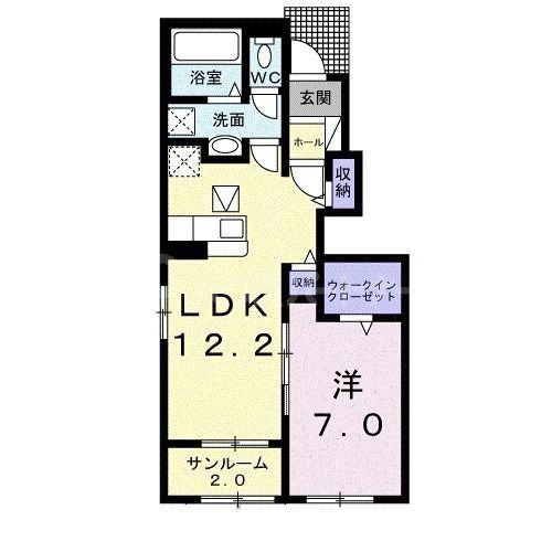 ロジュマン壱番館(1LDK/1階)の間取り写真
