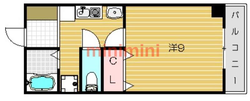 エクセレンスKU(1K/3階)の間取り写真