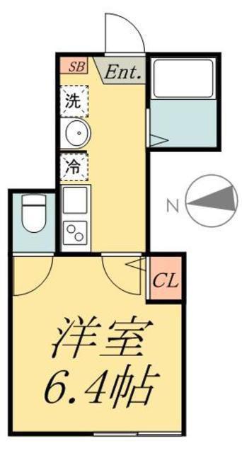 メゾンドール(1K/1階)の間取り写真