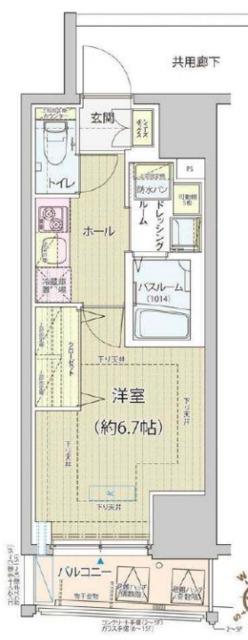 レビスタ白金高輪(1K/12階)の間取り写真