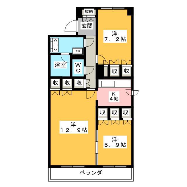 S-FORT横浜青葉台(2LDK/5階)の間取り写真