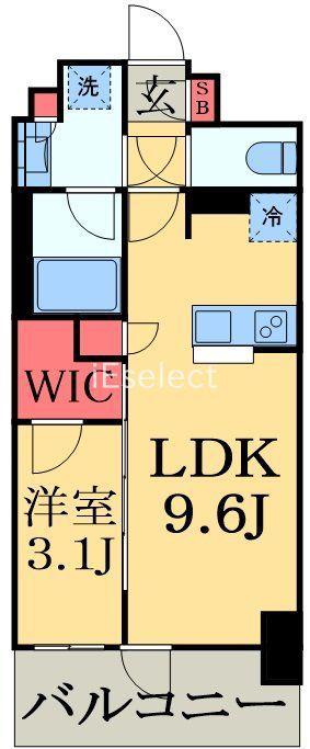 プライマル千葉駅前(1LDK/6階)の間取り写真