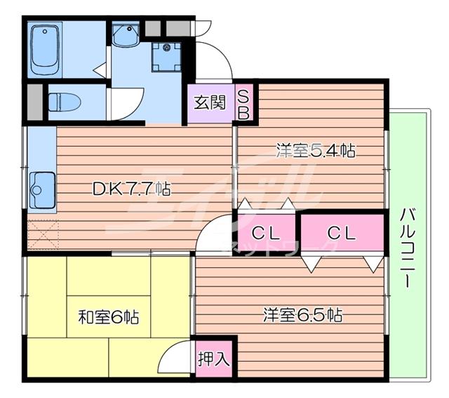 アルスシンコー(3DK/2階)の間取り写真