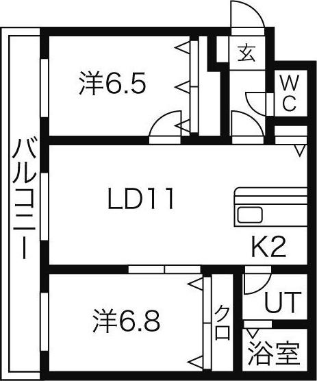 ヴィラージュ811(2LDK/2階)の間取り写真
