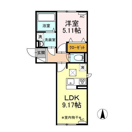 VILLA REGALOII(1LDK/1階)の間取り写真