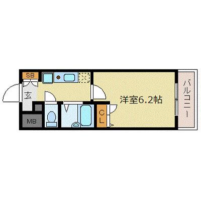 エスリード 京橋ステーションプラザ(1K/4階)の間取り写真