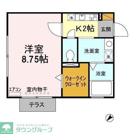 東京メトロ東西線 妙典駅 徒歩8分 2階建 築23年(1K/1階)の間取り写真
