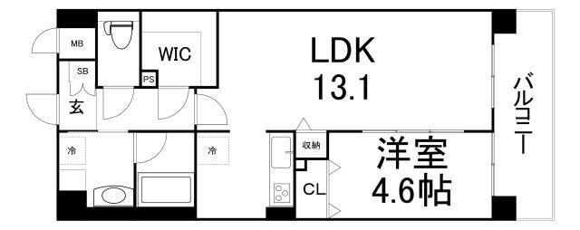 ノーブル関目(1LDK/6階)の間取り写真