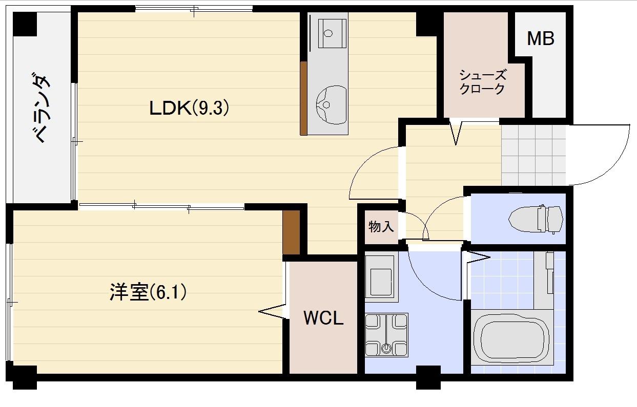 L`ALBA DI SECONDO(1LDK/3階)の間取り写真