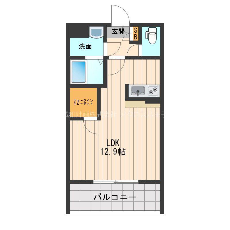 WHITE CUBE Ⅰ(1K/3階)の間取り写真