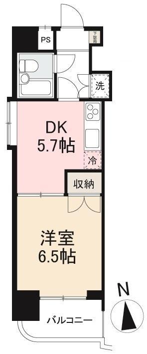ダイアパレス栗林公園駅前(1DK/2階)の間取り写真