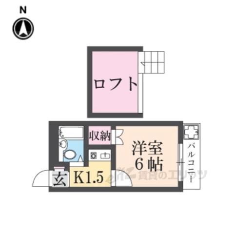 大和高田第18マンション(1K/2階)の間取り写真