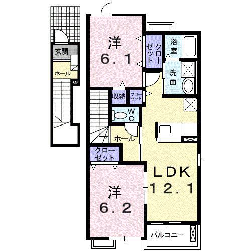 プリート カーサ マルタI(2LDK/2階)の間取り写真
