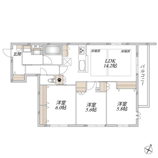 RAMPART(3LDK/2階)の間取り写真