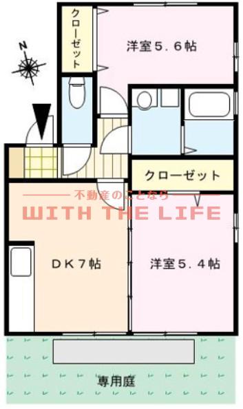 コンフォールハイム(2DK/2階)の間取り写真