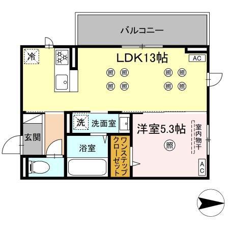 カトルカールII(1LDK/2階)の間取り写真