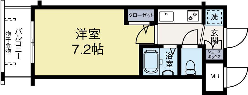 エステムコート博多・祇園ツインタワー ファーストステージ(1K/14階)の間取り写真