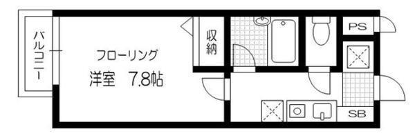 ウィステリアヒルズ(1K/2階)の間取り写真