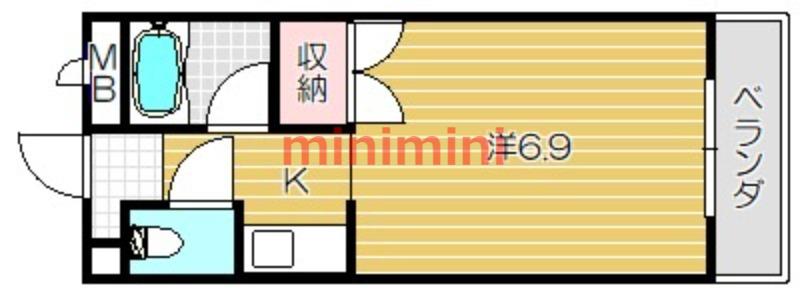 メゾンリヴェールII(ワンルーム/4階)の間取り写真