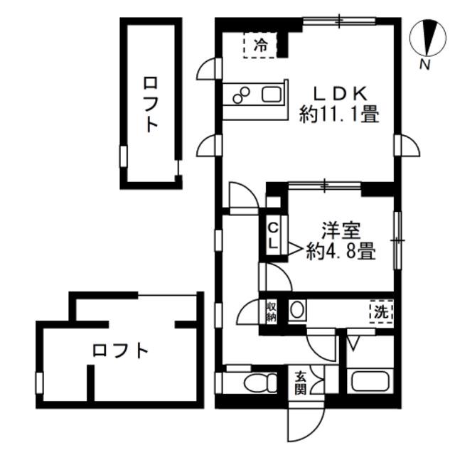 LIVIXIA清川(1LDK/5階)の間取り写真